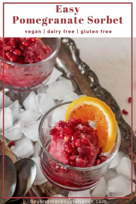 Pomegranate Sorbet Recipe, Pomegranate Sorbet, Fun Rice Krispie Treats, Chocolate Sorbet, Sorbet Is, Pomegranate Recipes, Ice Cream Freezer, Frozen Dessert Recipe, Treats Recipes