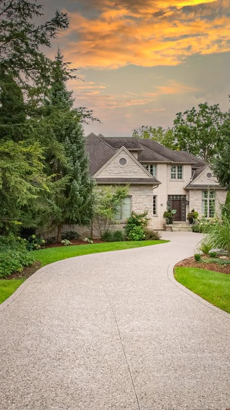 https://akkoltd.com/gallery Honed Concrete Driveway, Simple Driveway Ideas, Exposed Aggregate Concrete Driveway, Home Driveway Ideas, Car In Driveway, Side Of Driveway Landscaping, Parking Court, Driveway Landscaping Ideas, Pebble Driveway