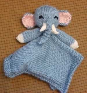 Elephant Lovie Blanket | AllFreeKnitting.com Bunny Blanket Buddy, Lovie Blanket, Diy Tricot, Bunny Blanket, Knitted Toys Free Patterns, Animal Knitting Patterns, Knitting Patterns Toys, Baby Blanket Knitting Pattern, Baby Lovey