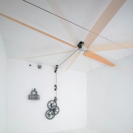 Non electric ceiling fans- belt driven- perpetual motion (urban forum at permies) House Vents, Belt Driven Ceiling Fans, Industrial Style Home, Block And Tackle, Mechanical Energy, Perpetual Motion, Farm Tools, Low Tech, Belt Drive