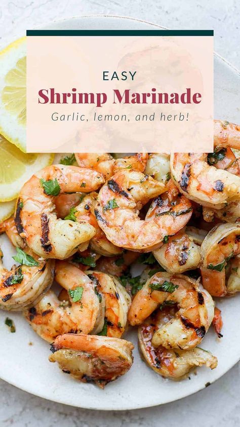 This juicy shrimp marinade adds so much flavor to your shrimp with Worcestershire sauce, garlic, dijon mustard, fresh herbs, and a little citrus. Grilled Shrimp Marinade, Lime Salad Dressing, Pan Fried Shrimp, Shrimp Marinade, Marinated Shrimp, Juicy Shrimp, Easy Shrimp, Fried Shrimp, Grilled Shrimp