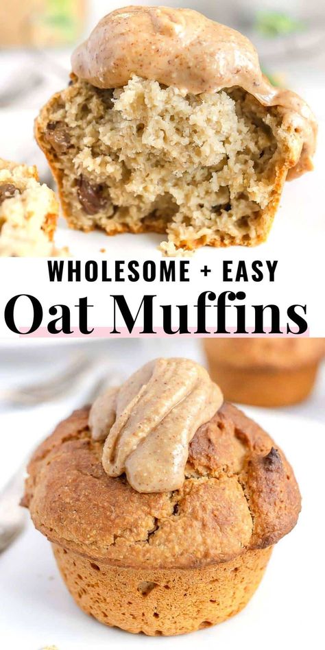 Vegan Oat Flour Recipes, Mevy Diet, Gluten Free Dairy Free Bread Recipe, Muffins With Oat Flour, How To Make Out, Almond Granola Recipe, Oat Flour Muffins, Oats Snacks, Blw Recipes