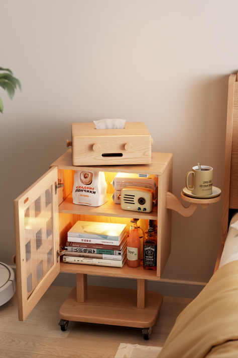 Tissue Box Diy, Tissue Box Design, Wooden Robot, Box Head, Wooden Bedside Table, Creation Art, Nursery Room Inspiration, Kids Interior Room, Diy Furniture Renovation