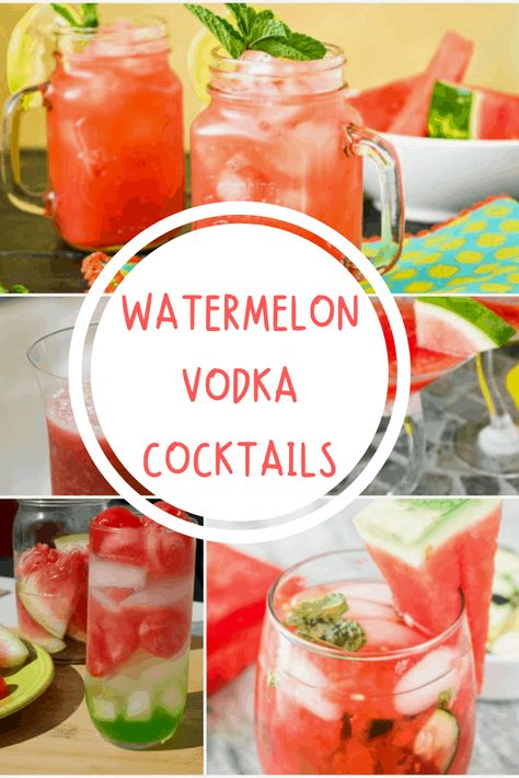 Watermelon Cocktail Vodka, Watermelon Vodka Recipes, Watermelon Mixed Drinks, Watermelon Vodka Drinks, Watermelon Vodka Slush, Summer Vodka Drinks, Watermelon Cocktail Recipes, Vodka Watermelon, Easy Summer Cocktail Recipes