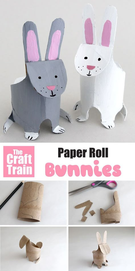 Paper Roll Bunny, Craft For Easter, Easter Crafts For Toddlers, Bunny Craft, Rabbit Crafts, Toilet Paper Crafts, Easter Bunny Crafts, Toilet Paper Roll Crafts, Animal Crafts For Kids