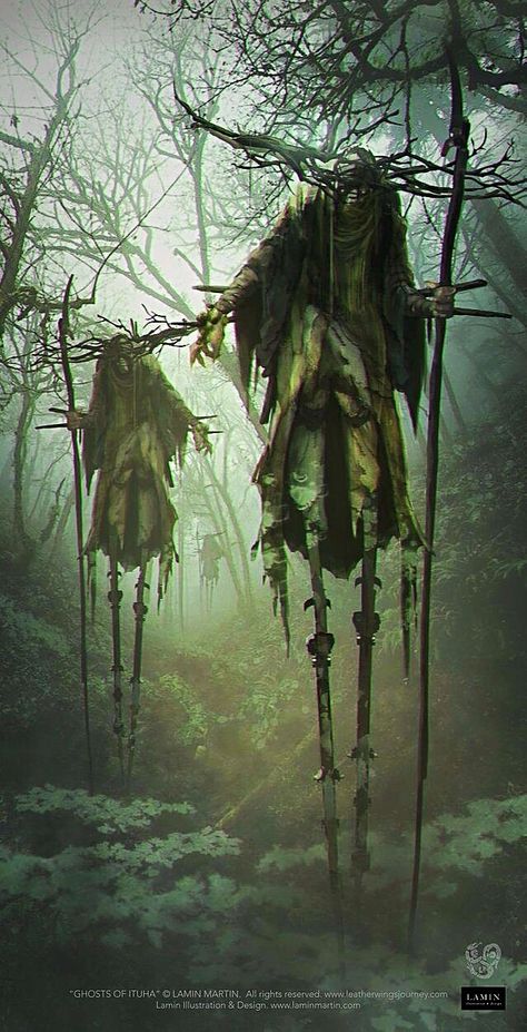 Dark Forest Creatures, Baba Jaga, Foggy Forest, 다크 판타지, Forest Creatures, Fantasy Creatures Art, Scary Art, Creepy Art, Creature Concept Art