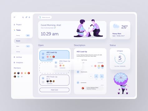 Dashboard Design Inspiration, Ipad App Design, การออกแบบ Ui Ux, To Do App, Dashboard Ui Design, Web Dashboard, Ui Design Dashboard, App Design Layout, 포트폴리오 레이아웃