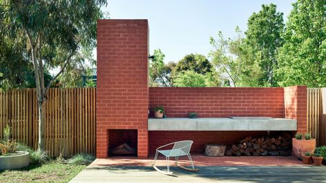 California Bungalow, Outdoor Space Design, The Local Project, Brickwork, Local Design, Outdoor Fireplace, Australian Design, Contemporary Architecture, Inspired Homes