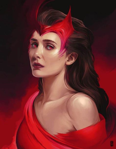 Marvelous World of WandaVision - Our Favorite Fan Art - Paintable W.i.t.c.h Fanart, Scarlet Witch Comic, Witch Wallpaper, Comic Tattoo, Elizabeth Olsen Scarlet Witch, Scarlet Witch Marvel, Scarlett Witch, Marvel Fan Art, Avengers Wallpaper