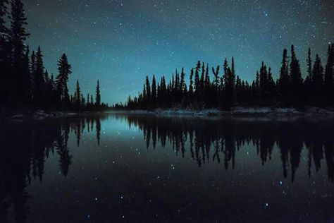 Sebastian Sarloos. Starry night . Stars reflected in the water in Alaska. Star Reflection On Water, Stars Reflection In Water, Stars Reflected In Water, Water Reflections, Night Scene, Beautiful Sights, Night Aesthetic, Kids Art Projects, Night Skies