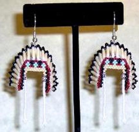 Dress Beading, Indian Beadwork, Native American Beadwork Patterns, Native Beading Patterns, Beading Netting, Arrow Head, Native American Beaded Earrings, Native Beadwork, Head Dress