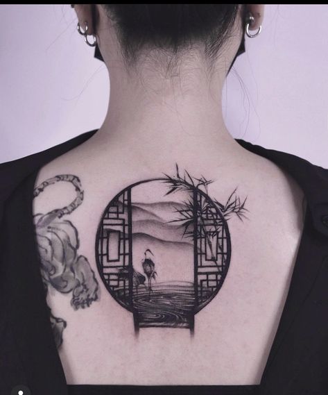 Japanese Blackwork Tattoo, Temple Tattoo, Whimsical Tattoos, Astronaut Tattoo, Hyper Realistic Tattoo, Unique Small Tattoo, Magic Runes, Framed Tattoo, Amazing Body