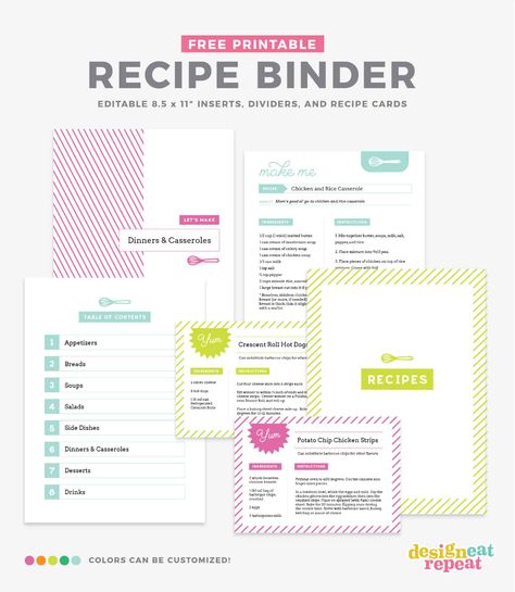 Recipe Templates Free, Cookbook Diy, Recipes Binder, Recipe Binder Template, Recipe Binder Printables, Diy Recipe Binder, Make Your Own Cookbook, Recipe Keeper, Recipe Book Covers