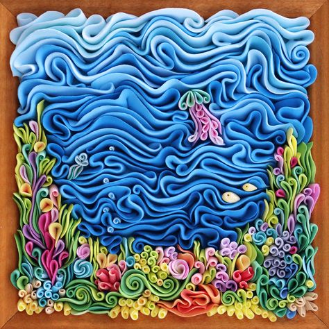 I Create Unique Polymer Clay Panels | Bored Panda Crafts With Clay, Polymer Clay Painting, Happy Painting, Clay Things, Quilled Creations, Tanah Liat, Quilling Paper Craft, Paper Quilling Designs, Polymer Clay Diy