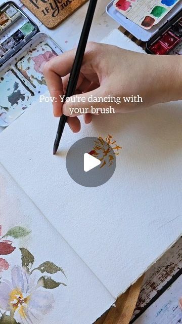 Beginners Painting, Watercolor City, Watercolor Flowers Tutorial, Watercolor Video, Watercolor Journal, Painting Ideas On Canvas, Watercolor Painting Techniques, Watercolor Flower Art, Flower Artwork