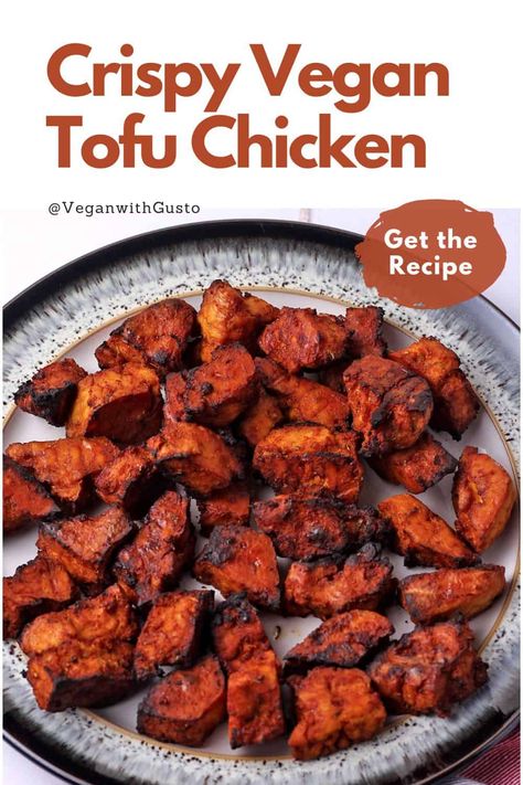 Crispy vegan tofu chicken is an oil-free recipe that is reliably delicious, versatile and the best vegan chicken ever! Easy to make with a delicious marinade featuring an amazing chicken broth seasoning you’ll never want to be without. Add to your favorite dinner recipes, make super vegan bowls, salads, and more. Air fry, bake, or grill with this simple recipe. Learn to prep tofu by pressing, freezing, and boiling. Raspberry Salsa Recipe, Vegan Tofu Chicken, Best Vegan Chicken, Favorite Dinner Recipes, Fry Bake, Tofu Chicken, Homemade Chipotle, Vegetarian Mains, 2 Ingredient Recipes