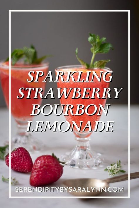 Do you love strawberry cocktails? This one is the absolute best! It has homemade sparkling strawberrry lemonade, fresh strawberry puree, and bourbon. This cocktail is refreshing, fruity, and perfect for summer. The bourbon adds a nice kick but you can also use vodka or tequila if you prefer. This drink can also be made in a batch so it's great to make for a crowd at parties and BBQs. If you're looking for your next go-to summer cocktail, you'll definitely want to give this a try! Spiked Strawberry Lemonade, Quick Cocktails, Bourbon Lemonade, Sparkling Strawberry Lemonade, Simple Cocktails, Rose Drink, Easy Mixed Drinks, Strawberry Cocktails, Home Bartender