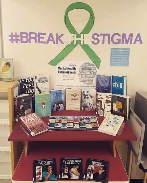 Mental Health Awareness Month Display Tabling Ideas, Mental Health Week, School Library Displays, Teen Library, Mental Health Month, Mental Health Awareness Week, Library Book Displays, Health Fair, Mental Health Posters