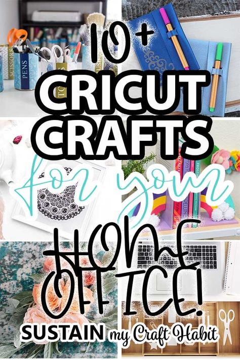 Find yourself working from home these days? It's the perfect time to create a cozy home office and we have over 10 great Cricut craft ideas to help! Cricut Craft Ideas, Personalized Office Supplies, Wood Labels, Create A Cozy Home, Using Cricut, Canning Labels, Organize Craft Supplies, Cozy Home Office, Diy Labels