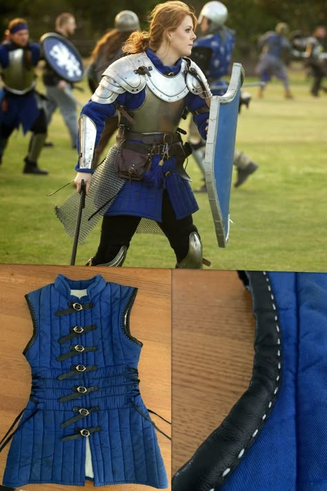 Diy Costume Armor, Bat Costume Ren Faire, Gambison Medieval, Knightcore Outfits, Ren Faire Armor, Gambeson Armour, Gambeson Pattern, Fantasy Gambeson, Female Gambeson