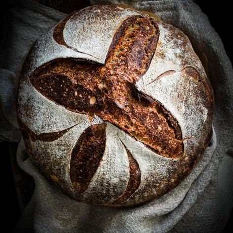 Guinness Buckwheat Sourdough_recipe Sourdough Inspiration, Buckwheat Sourdough, Bread Photos, Rustic Loaf, Hotdog Sandwich, Graham Flour, Buckwheat Bread, Panini Hamburger, Spoon Bread