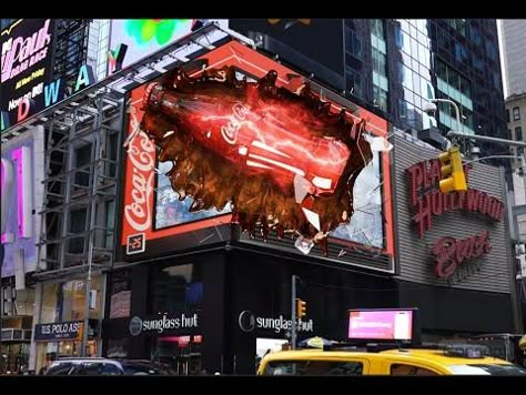 Coca Cola 3D Billboard | Evolv3D Agency - YouTube 3d Billboard, 3d Animation, Coca Cola, Beer, Led