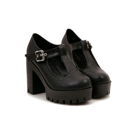 ROMWE Pin Buckled Black Platform Shoes ❤ liked on Polyvore featuring shoes, black shoes, kohl shoes, platform shoes and black platform shoes Shoes Png, Feminine Shoes, Dr Shoes, Fotografi Digital, Black Platform Shoes, Shoes Platform, Black Platform, Pretty Shoes, Dream Shoes