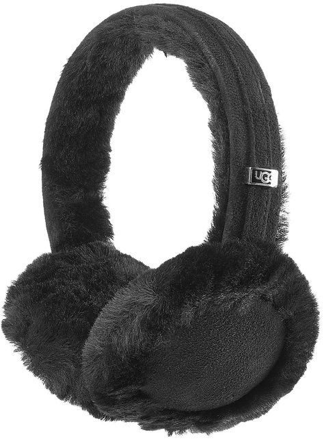 UGG Australia Classic Wired Shearling Earmuff Headphones - Stay stylish and warm with UGG Australias shearling earmuffs, outfitted with hidden headphones for a cool way to listen to tunes on the go - Black suede outside, natural shearling inside with hidden headphones and built-in microphone, connector cable included - Classic earmuff silhouette      Leather, Sheep Shearling Earmuff Headphones, Earmuffs Png, Ugg Earmuffs Black, Cute Winter Earmuffs, Brown Earmuffs, Ugg Earmuffs, Pink Uggs, Ugg Classic, Earmuffs