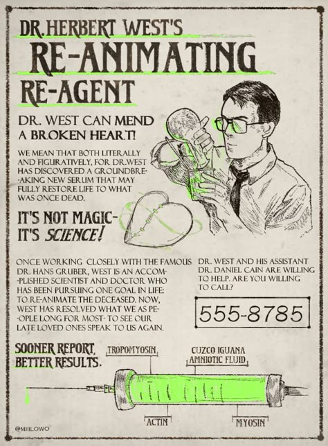 Re Animator Poster, Re-animator Aesthetic, Animator Aesthetic, Dan Cain, Herbert West, Jeffrey Combs, Re Animator, Oingo Boingo, Forensic Scientist