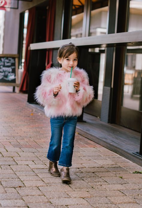 Girls Faux Fur Coat, White Faux Fur Coat, Magazine Shoot, Kid Hairstyles, Toddler Coat, Kids Dress Wear, Baby Coat, Purple Jacket