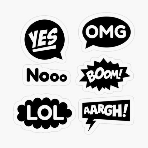 Types Of Speech, Bubbles Sticker, Bubble Speech, Talk Bubble, Comic Bubble, Cool Panda, Redbubble Stickers, Black And White Stickers, Bubble Stickers