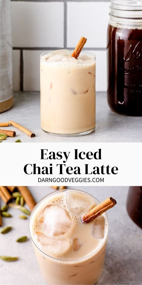 Homemade Iced Chai Tea Latte, Chia Latte Recipe, Iced Chai Tea Latte Recipe, Iced Chai Recipe, Chai Tea Concentrate Recipe, Starbucks Iced Chai, Chai Tea Concentrate, Chai Concentrate, Chai Tea Latte Recipe