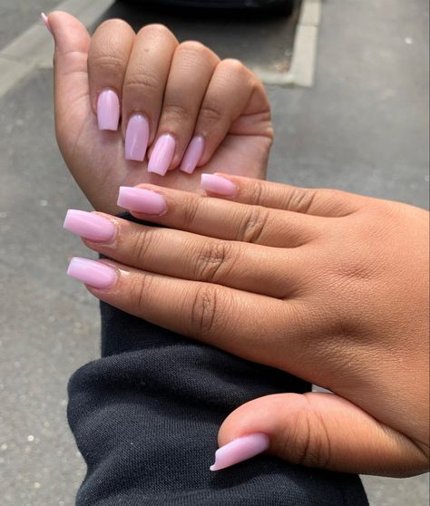 Mily Pink Acrylic Nails, Subtle Pink Nails Acrylic, Acrylic Nails Bubble Gum Pink, Shear Pink Acrylic Nails, Soft Pink Short Square Nails, Light Pink Nails Long Square, Plain Pink Square Nails, Coffin Short Pink Nails, One Color Short Acrylic Nails