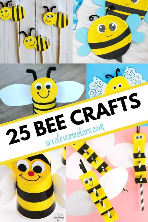 If you're looking for bee crafts for kids, you will find loads of ideas here! From bee crafts for toddlers to 3D bee crafts and everything else bee related! Bee-inspired! #crafts #crafttime #kidsactivities #kids #activity #toddler #preschool Preschool Bumblebee Craft, Paper Plate Bumble Bee, Bee Crafts Kindergarten, Activities About Bees For Preschool, Bumble Bee Art For Toddlers, Pre K Bee Craft, Bee Popsicle Stick Craft, Bumble Bee Craft Preschool Art Projects, Bubble Bee Craft Preschool