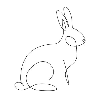 Rabbit Line Art Tattoo, Simple Easter Bunny Drawing, Bunny One Line Drawing, Easter Bunny Tattoo, Bunny Line Art Tattoo, One Line Bunny Tattoo, Bunny Drawing Tattoo, Rabbit Line Tattoo, Easter Line Drawings