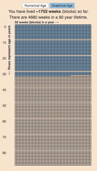 Age Calculator and Life Visualization - Engaging Data Data Visualization Art, Life Visualization, Data Patterns, Life Calendar, Age Calculator, Quiet Person, Information Visualization, Portfolio Inspiration, But Why