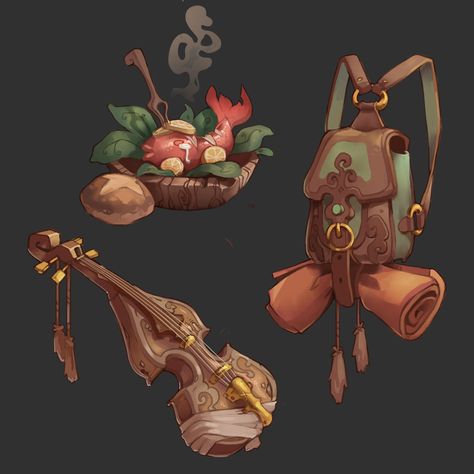 Romani Culture, Ewolucje Eevee, Props Concept, 2d Game Art, Props Art, Casual Art, Fantasy Props, Game Props, Dungeons And Dragons Characters