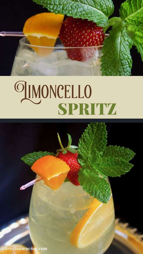 Italian Summer Drinks, Limoncello Drinks, Italian Limoncello, Limoncello Cocktail, Limoncello Spritz, Limoncello Cocktails, Limoncello Recipe, Italian Drinks, Spritz Recipe