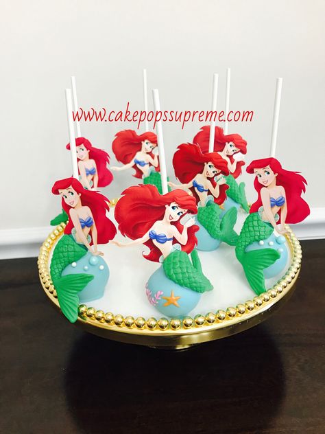 Little Mermaid Cake Pops, Mermaid Cakepops, Cake Pop Business, Mermaid Cake Pops, Batman Cupcakes, Gigi Birthday, Little Mermaid Cake, Little Mermaid Cakes, Cake Ball