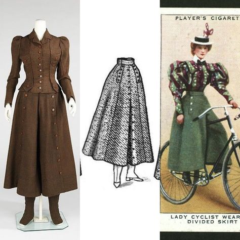 Bicycle Skirt, Edwardian Skirt, 1890s Fashion, 1800s Fashion, Victorian Clothing, Old Fashion, Edwardian Fashion, Historical Dresses, Fashion Plates