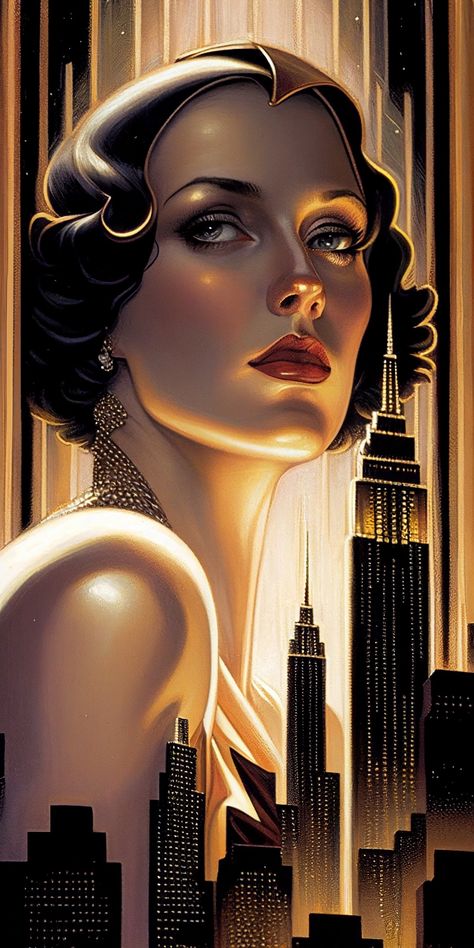 Art Deco Portrait, Art Deco Women, Art Deco Artwork, Art Deco Paintings, Art Deco Illustration, Art Deco Lady, Art Deco Posters, 1920s Art, 1920s Art Deco