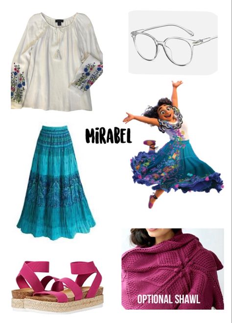 Bruno Madrigal Costume, Mirabel Diy Costume, Adult Mirabel Costume, Mirabel Cosplay, Disneybound Outfits Rapunzel, Mirabel Encanto Cosplay, Disneybound Outfits Summer, Disney Princess Inspired Outfits, Disney Bound Outfits Casual