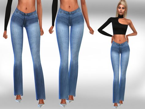 Sims 4 — Female Spanish Style Jeans by saliwa — Female Spanish Style Jeans #featuredartist Sims 4 Custom Content Jeans, Sims 4 Cc Straight Jeans, Sims4 Cc Mom Clothing, Sims 4 Jeans Female, Bell Bottom Jeans Sims 4 Cc, Sims 4 Women Pants, Sims 4 Cc Pants Low Waist, Sims 4 Cc Women Jeans, Sims 4 Cc Skin Clothes