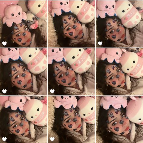 Selfies With Plushies, Pose With Plushie, Selfie With Plushie, Plushie Octopus, Boba Plushie, Toy Aesthetic, Selfie Picture, Edit Pic, Aesthetic Selfie