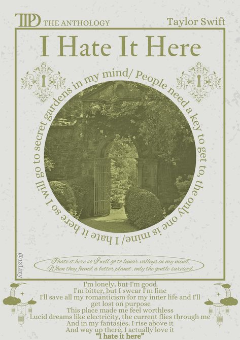 I hate it here- Taylor Swift- TTPD- the tortured poets department- poster- music poster- room poster Prints For Walls Aesthetic Taylor Swift, Taylor Swift Posters Subtle, Peace Taylor Swift Poster, Room Posters Quotes, I Hate It Here Taylor Swift Poster, I Hate It Here Poster, The Tortured Poet Department, Ttpd Poster Aesthetic, The Tortured Poets Department Lyrics Wallpapers