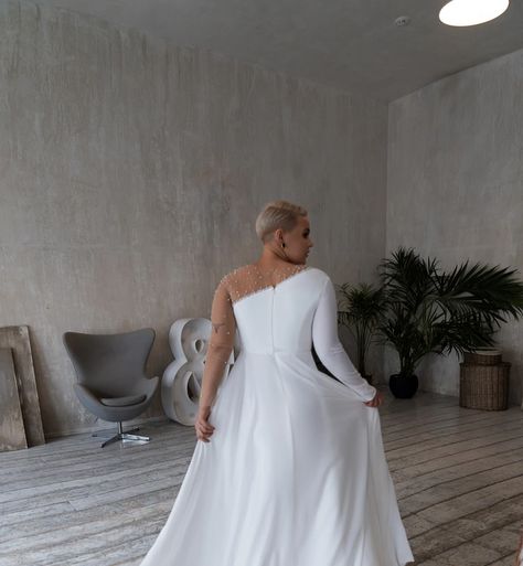 Florance wedding dress | Romanova Romanova Atelier, Natalia Romanova, Puffy Sleeves, Chic Fashion, White Formal Dress, One Shoulder Wedding Dress, Ball Gowns, Fashion Forward, Wedding Dresses