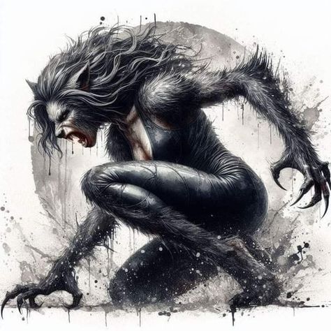 Werewolf Vs Vampire, Pathfinder Rpg Characters, Werewolf Tattoo, Werewolf Hunter, Female Warrior Tattoo, Female Werewolves, Dungeons And Dragons Classes, Werewolf Art, Vampires And Werewolves