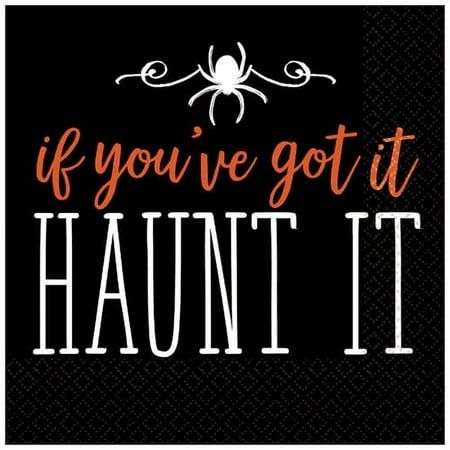 Halloween 'Haunt It' Small Napkins (16ct) Size: 5" x 5".  Color: Multicolor. Patriotic Fabric, Bumble Bee Baby Shower, First Birthday Party Decorations, Dream Party, Halloween Party Supplies, Online Parties, Tea Party Birthday, Halloween Quotes, Theme Halloween