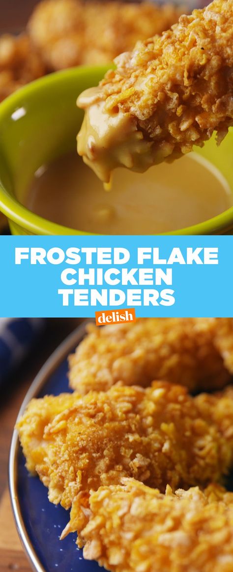 Frosted Flake Chicken Tenders, Party Food Main Dish, Wednesday Meals, American Meals, Flake Recipes, Crusted Chicken Tenders, Kid Meals, Pet Diy, Chicken Tenderloin Recipes