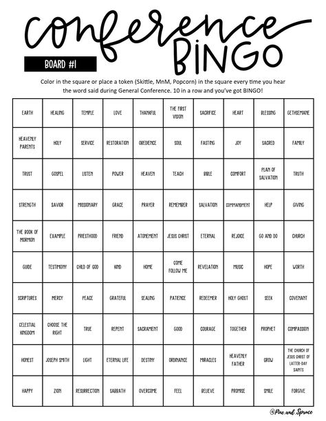 FREE General Conference Big Kid Bingo - General Conference Activity and Coloring Pages - Freebie - Free Printable Conference Activity Pages General Conference Bingo Printables, Lds Conference Bingo Free Printable, General Conference Bingo 2023, Lds Conference Bingo, Conference Bingo Printable, General Conference Printables Free, General Conference Bingo Free, General Conference Food Ideas, General Conference Activities For Teens